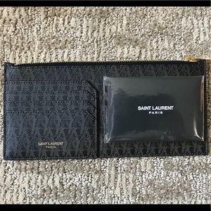 SAINT LAURENT Toile Monogram Fragments Zip Pouch